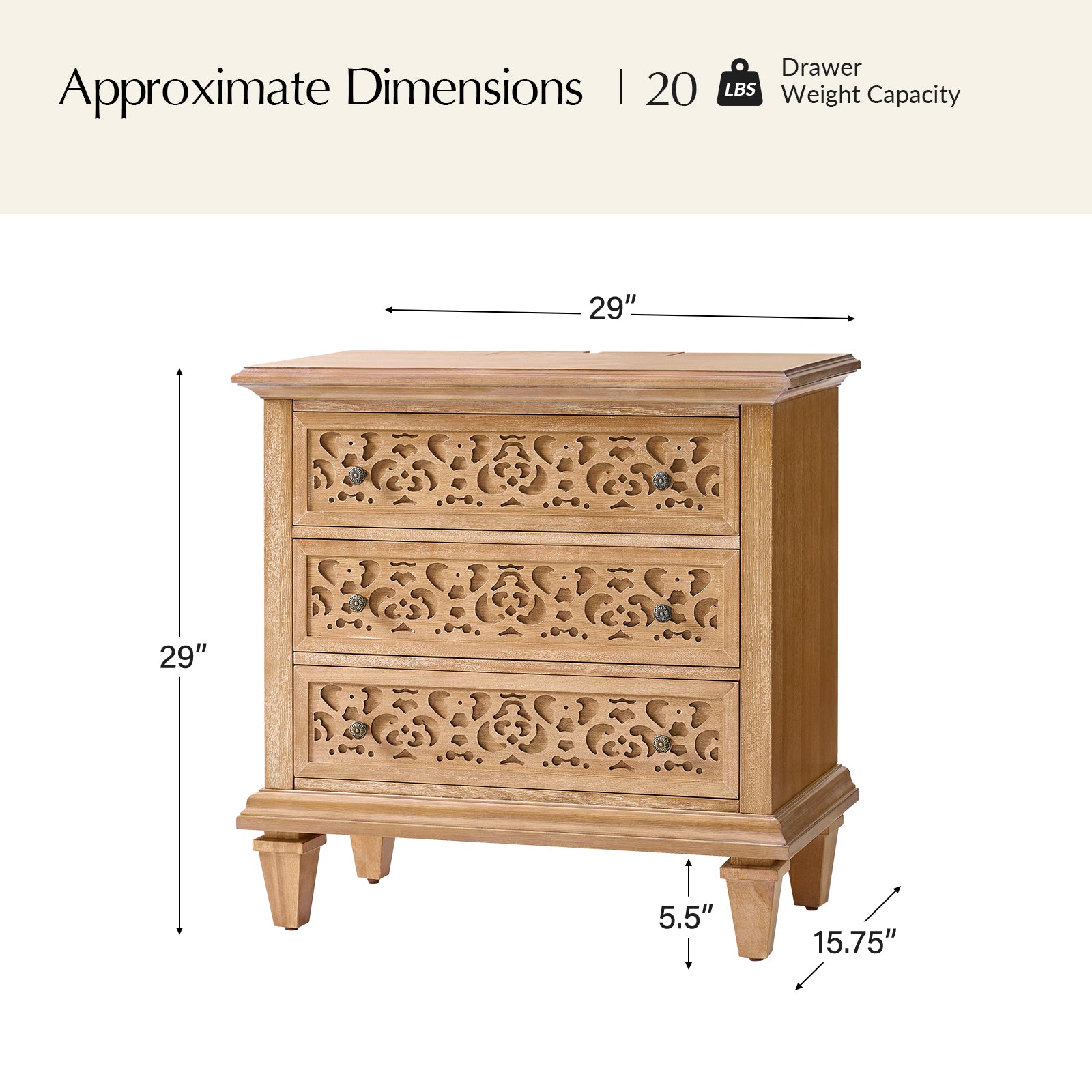 Colombo 3-Drawer End Table with Built-In Outlets(Optional Types)