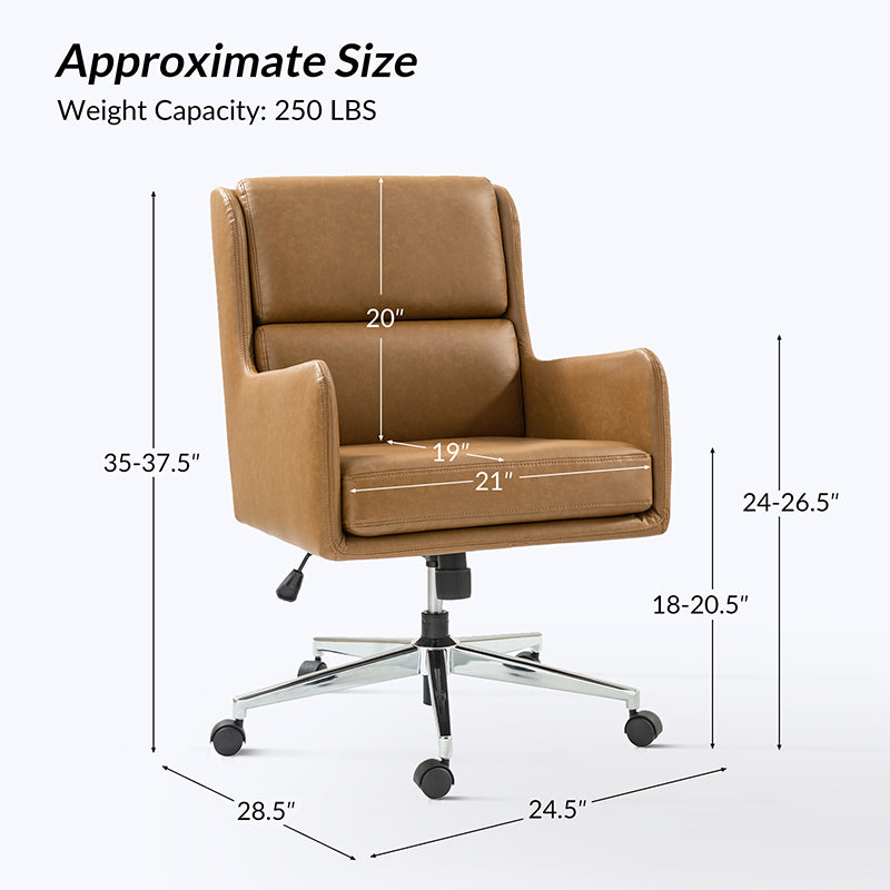 Eamonn Ergonomics Adjustable Swivel Office Chair with Metal Feet