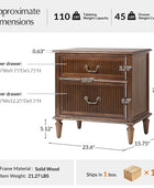 Farmhouse Solid Wood Nightstand (Optional Types)