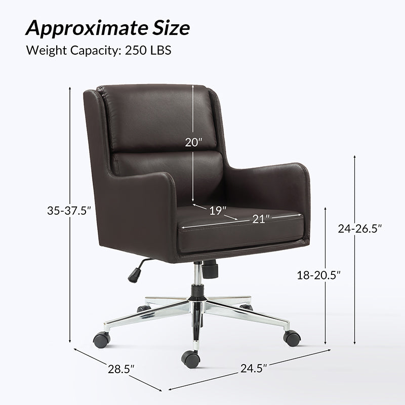 Eamonn Ergonomics Adjustable Swivel Office Chair with Metal Feet