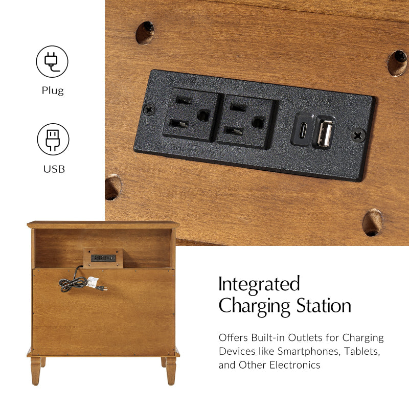 Isidro Accent Chest of Drawers With Integrated Charging Station