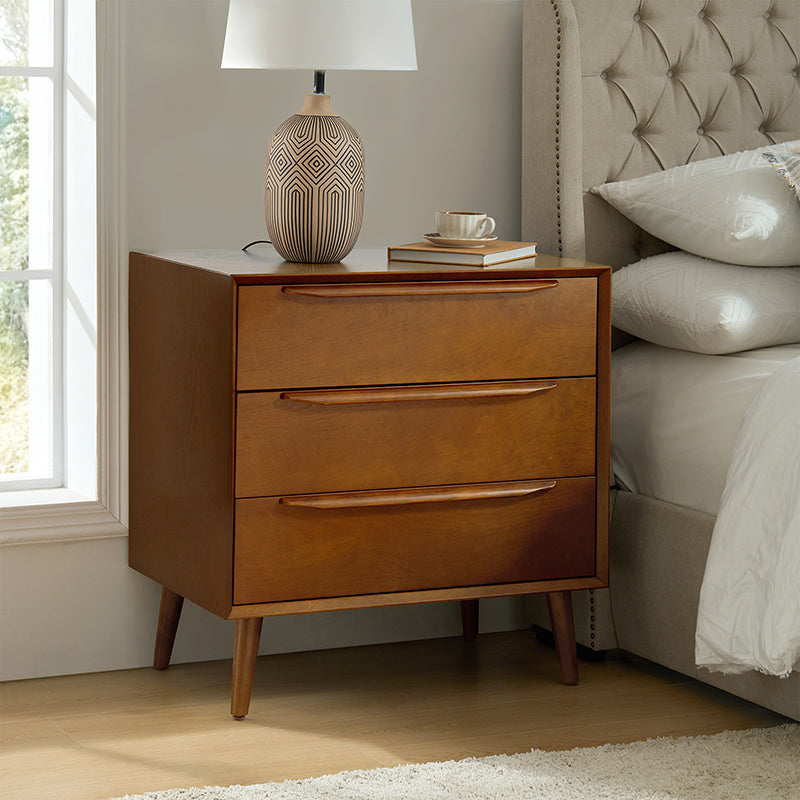 Rebecca 3-Drawer Mid-century Modern Nightstand