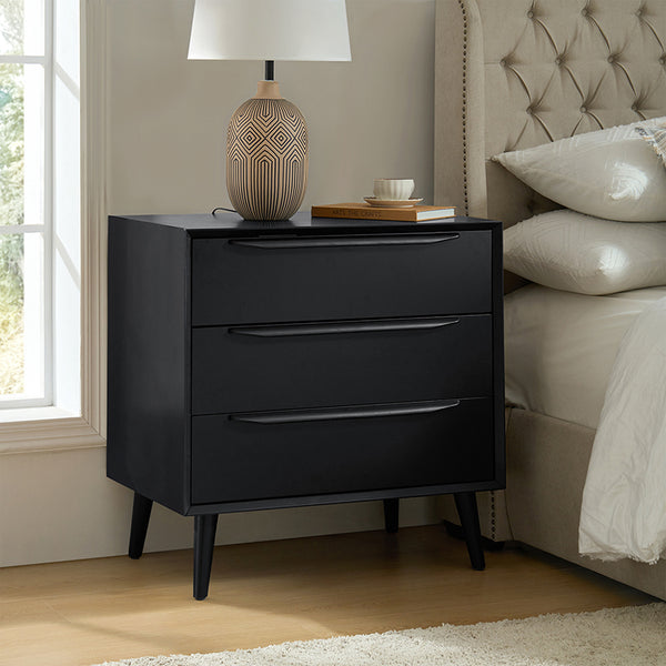 Rebecca 3-Drawer Mid-century Modern Nightstand