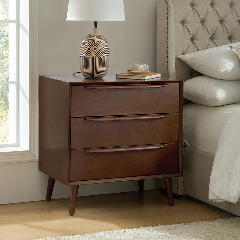 Rebecca 3-Drawer Mid-century Modern Nightstand