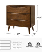 Rebecca 3-Drawer Mid-century Modern Nightstand