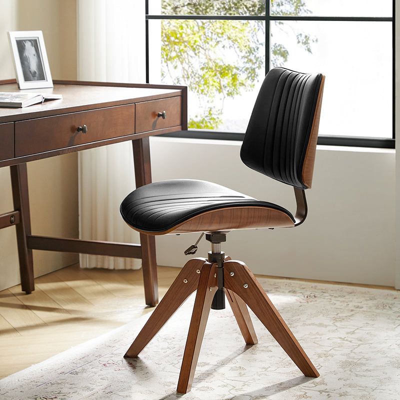 Griselda Adjustable Office Chair with Curved Wood Backrest Griselda Adjustable Office Chair with Curved Wood Backrest