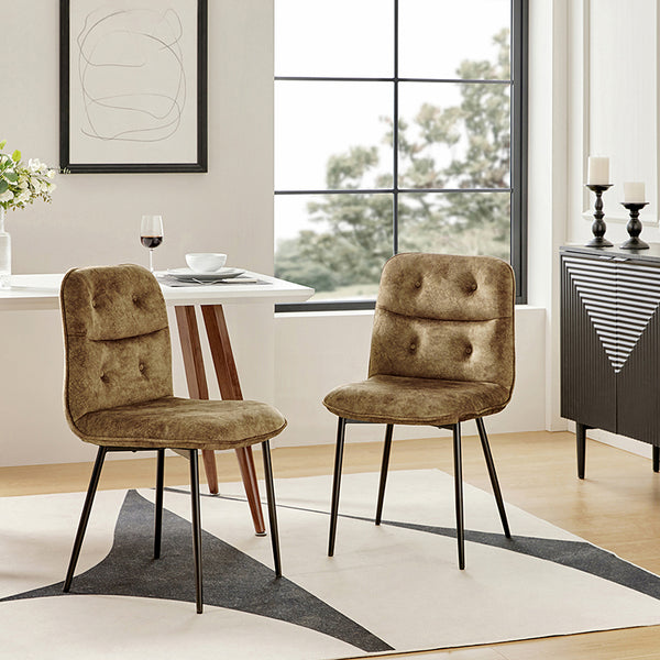 Annie Velvet Solid Back Dining Chair (Set of 2)