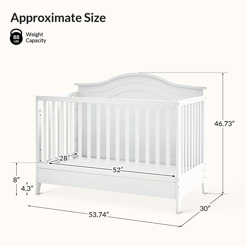 Fabiana Vintage Baby 5-in-1 Convertible Crib