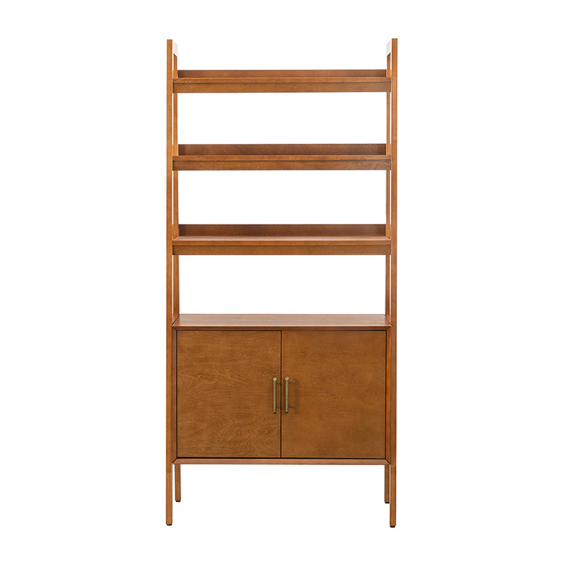 Andre 76" H x 36" W Solid Wood Ladder Bookcase