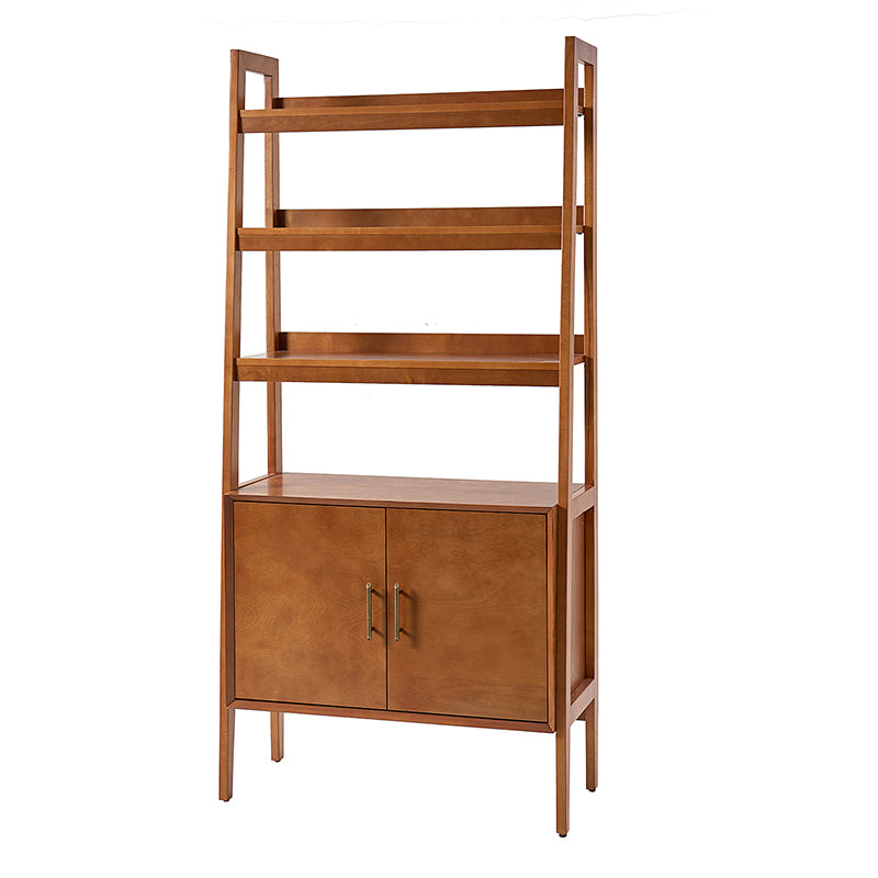 Andre 76"H x 36"W Solid Wood Ladder Bookcase