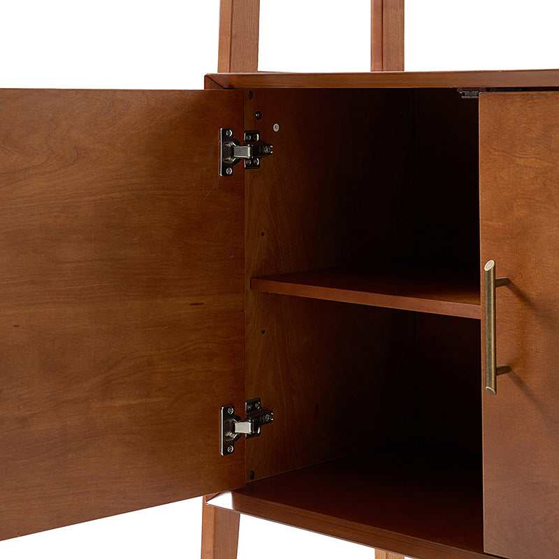 Andre 76"H x 36"W Solid Wood Ladder Bookcase