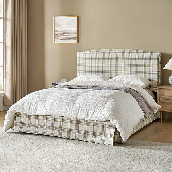 Amadeus Upholstered Platform Bed With Washable Slipcover for Bedroom