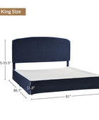 Amadeus Upholstered Platform Bed With Washable Slipcover for Bedroom