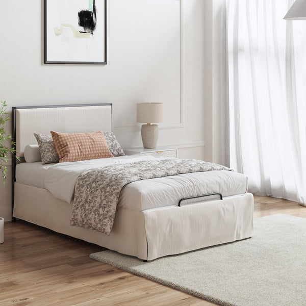 Rosa Upholstered Platform Storage Bed with Bed Skirt