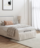 Rosa Upholstered Platform Storage Bed with Bed Skirt