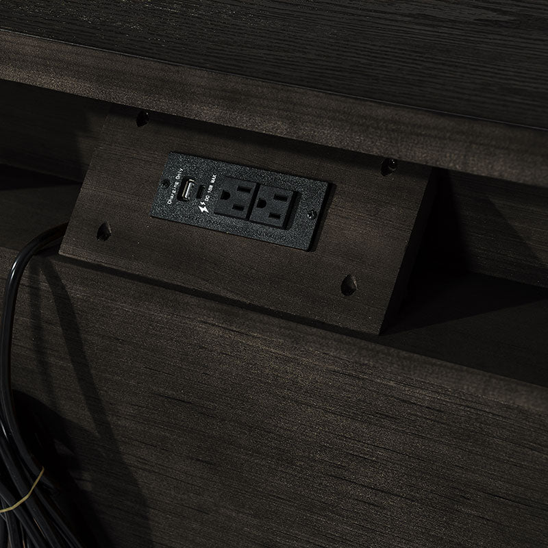 3-Piece Modern Fluted Solid Wood Bedroom Set with Oak Texture