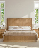 Verral 3-Piece Modern Fluted Solid Wood Bedroom Bundle with Oak Texture