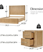 Verral 3-Piece Modern Fluted Solid Wood Bedroom Bundle with Oak Texture