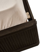 3-Piece Modern Fluted Solid Wood Bedroom Set with Oak Texture