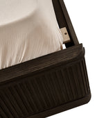 4-Piece Modern Fluted Solid Wood Bedroom Set with Oak Texture