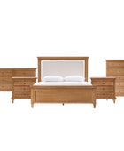 4-Piece Transitional Solid Wood Bedroom Set with 6-Drawer Dresser