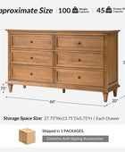 4-Piece Transitional Solid Wood Bedroom Set with 6-Drawer Dresser