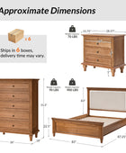 4-Piece Transitional Solid Wood Bedroom Set with 5-Drawer Dresser