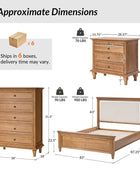 4-Piece Transitional Solid Wood Bedroom Set with 5-Drawer Dresser