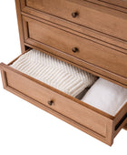 4-Piece Transitional Solid Wood Bedroom Set with 5-Drawer Dresser