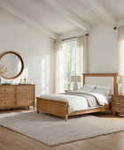 4-Piece Transitional Solid Wood Bedroom Set with 6-Drawer Dresser