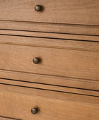 4-Piece Transitional Solid Wood Bedroom Set with 6-Drawer Dresser