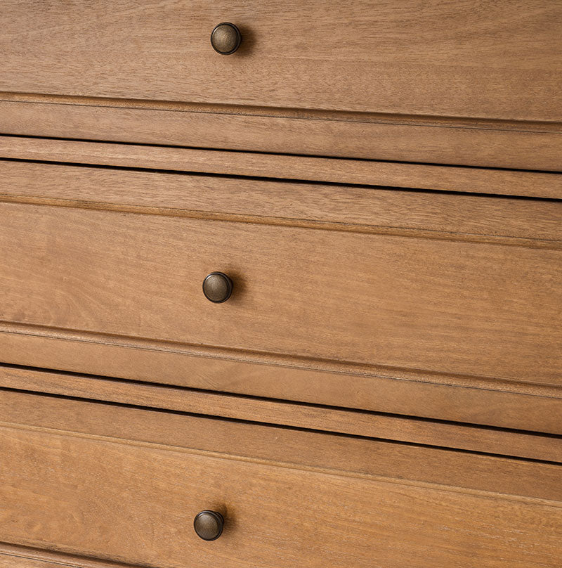 4-Piece Transitional Solid Wood Bedroom Set with 6-Drawer Dresser