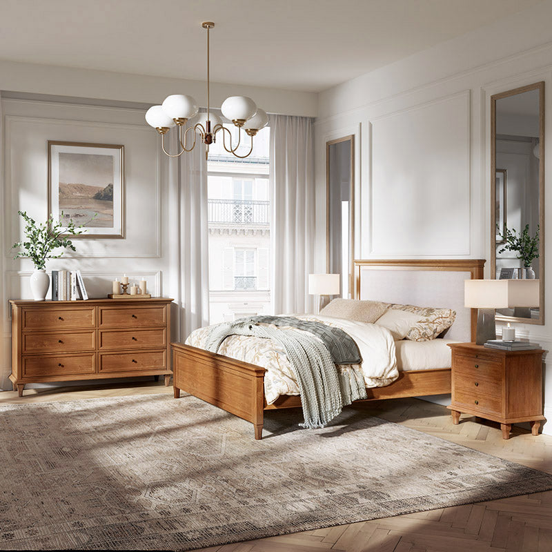 Mornay 4-Piece Transitional Solid Wood Bedroom Bundle with 6-Drawer Dresser