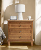 4-Piece Transitional Solid Wood Bedroom Set with 6-Drawer Dresser