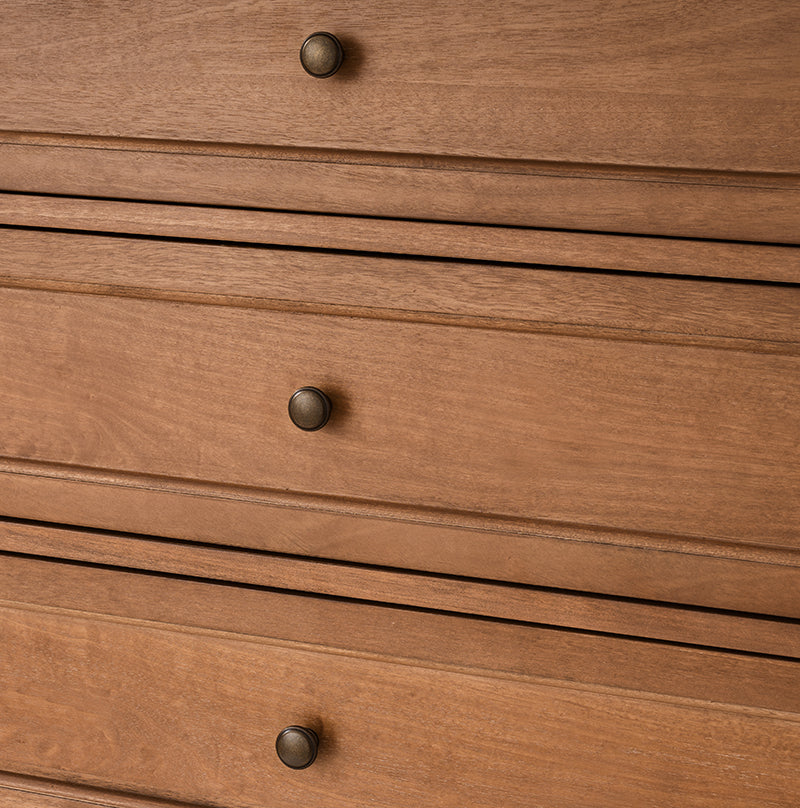 4-Piece Transitional Solid Wood Bedroom Set with 6-Drawer Dresser