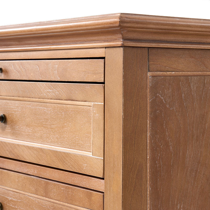 4-Piece Transitional Solid Wood Bedroom Set with 6-Drawer Dresser