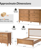 4-Piece Transitional Solid Wood Bedroom Set with 6-Drawer Dresser