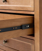 4-Piece Transitional Solid Wood Bedroom Set with 6-Drawer Dresser