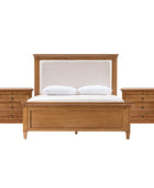 3-Piece Transitional Solid Wood Bedroom Set with Nightstands
