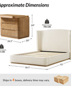 Brandon Modern 3-Piece Bedroom Set with Wingback Bed & Nightstands