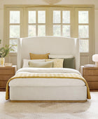 Brandon Modern 3-Piece Bedroom Set with Wingback Bed & Nightstands