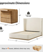 Brandon Modern 3-Piece Bedroom Set with Wingback Bed & Nightstands