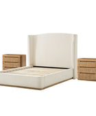 Brandon Modern 3-Piece Bedroom Set with Wingback Bed & Nightstands
