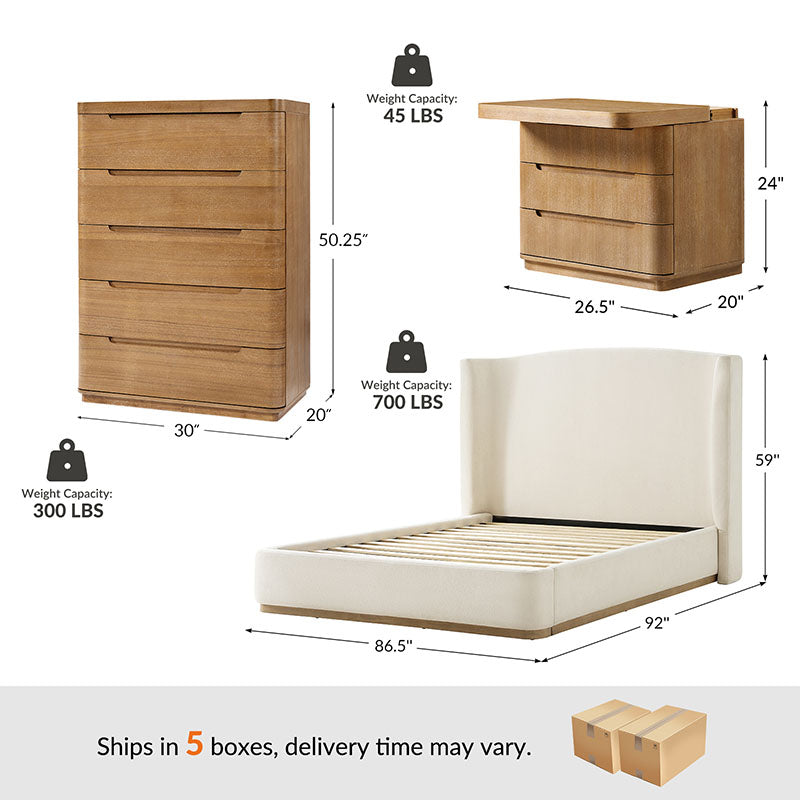 Brandon Modern 4-Piece Bedroom Set with chest