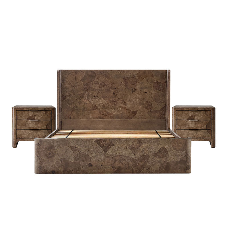 Virel 3-Piece Modern Marquetry Bedroom Set