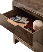 Virel 4-Piece Modern Marquetry Bedroom Set with 5-Drawer Chest