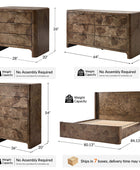 Virel 5-Piece Modern Marquetry Bedroom Set