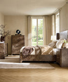 Virel 5-Piece Modern Marquetry Bedroom Set