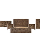 Virel 5-Piece Modern Marquetry Bedroom Set