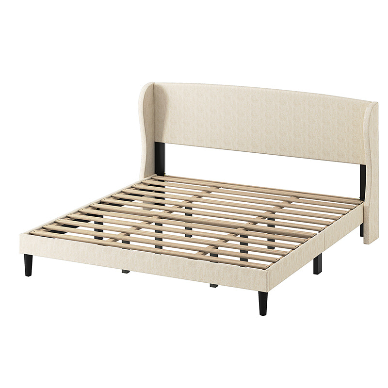 Baotist Upholstered Wingback Platform Bed Hulala Home
